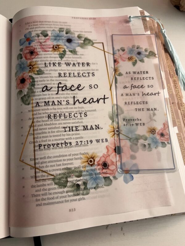 Proverbs 27:19 Bible Tip-In | Floral Vellum Bible Journaling Insert | 5x7, 6x8 - Image 6