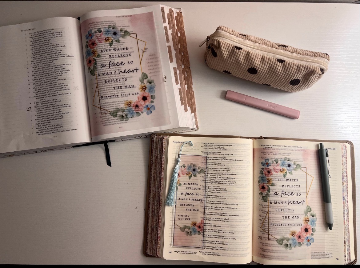 Proverbs 27:19 Bible Tip-In | Floral Vellum Bible Journaling Insert | 5x7, 6x8 - Image 4