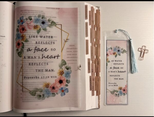 Proverbs 27:19 Bible Tip-In | Floral Vellum Bible Journaling Insert | 5x7, 6x8 - Image 7