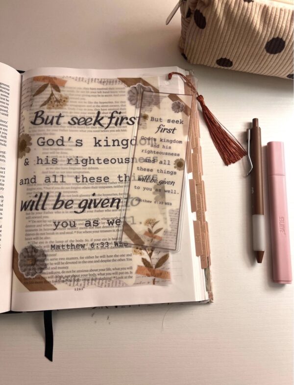 Matthew 6:33 Bible Tip-In | Seek First God’s Kingdom | Vellum Insert | 5x7, 6x8 - Image 4