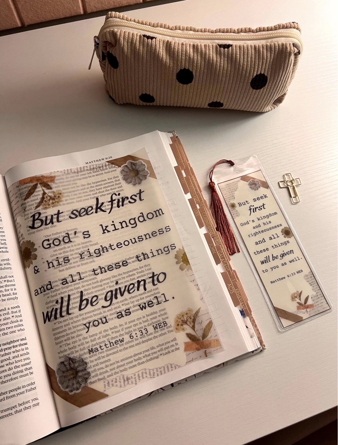 Matthew 6:33 Bible Tip-In | Seek First God’s Kingdom | Vellum Insert | 5x7, 6x8 - Image 6