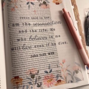 John 11:25 Bible Tip-In | I Am Resurrection and Life | Vellum Insert | 5x7, 6x8