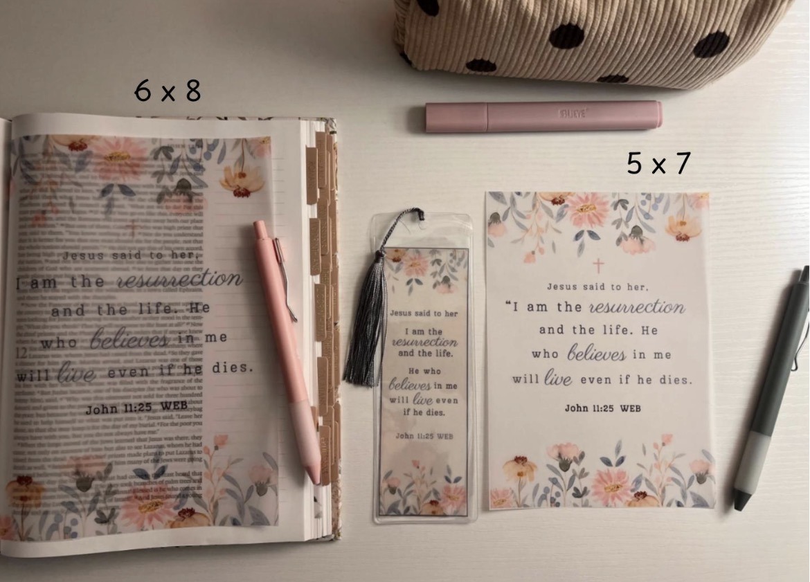 John 11:25 Bible Tip-In | I Am Resurrection and Life | Vellum Insert | 5x7, 6x8 - Image 3