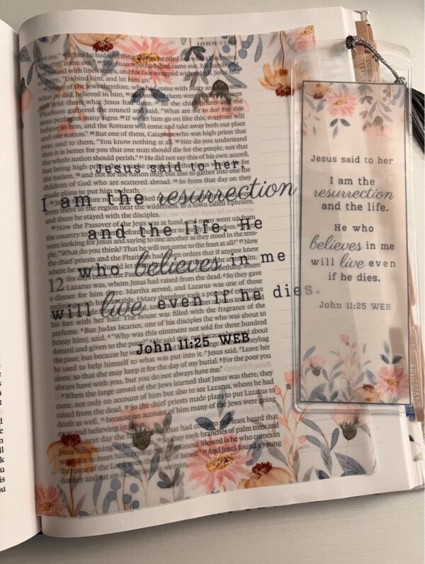 John 11:25 Bible Tip-In | I Am Resurrection and Life | Vellum Insert | 5x7, 6x8 - Image 5