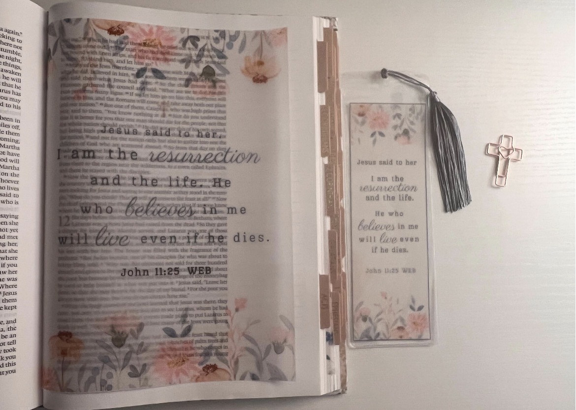 John 11:25 Bible Tip-In | I Am Resurrection and Life | Vellum Insert | 5x7, 6x8 - Image 7