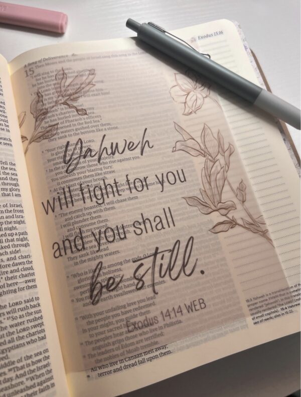 Exodus 14:14 Bible Tip-In | Be Still Scripture Vellum | Journaling Insert | 5x7, 6x8 - Image 8