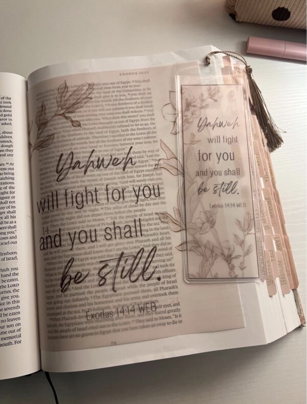 Exodus 14:14 Bible Tip-In | Be Still Scripture Vellum | Journaling Insert | 5x7, 6x8 - Image 4