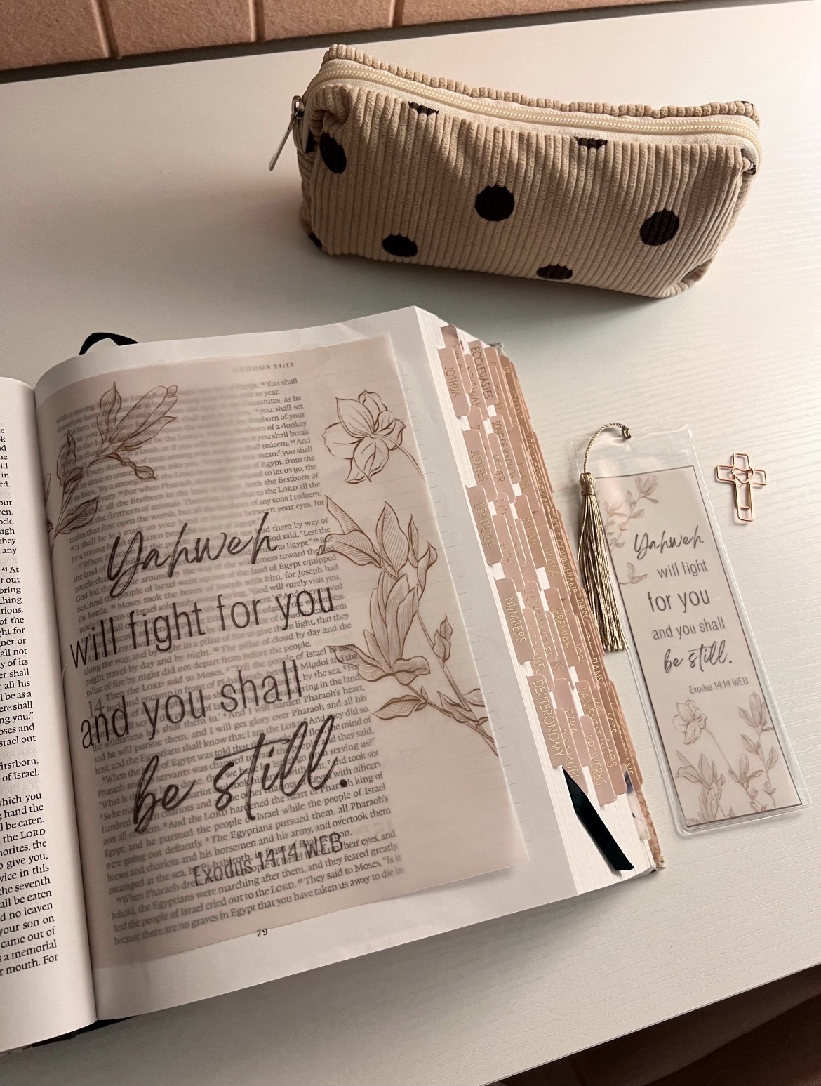 Exodus 14:14 Bible Tip-In | Be Still Scripture Vellum | Journaling Insert | 5x7, 6x8 - Image 7