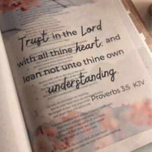 Proverbs 3:5 Bible Tip-In | Trust in the Lord | Bible Journaling Insert | 5x7, 6x8