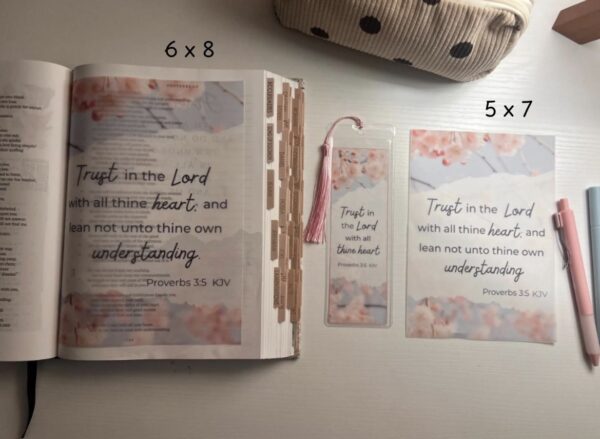 Proverbs 3:5 Bible Tip-In | Trust in the Lord | Bible Journaling Insert | 5x7, 6x8 - Image 2