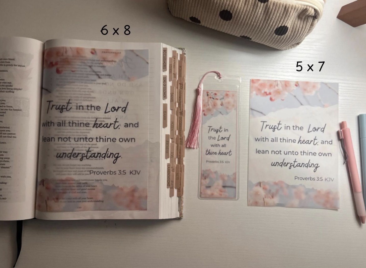 Proverbs 3:5 Bible Tip-In | Trust in the Lord | Bible Journaling Insert | 5x7, 6x8 - Image 2