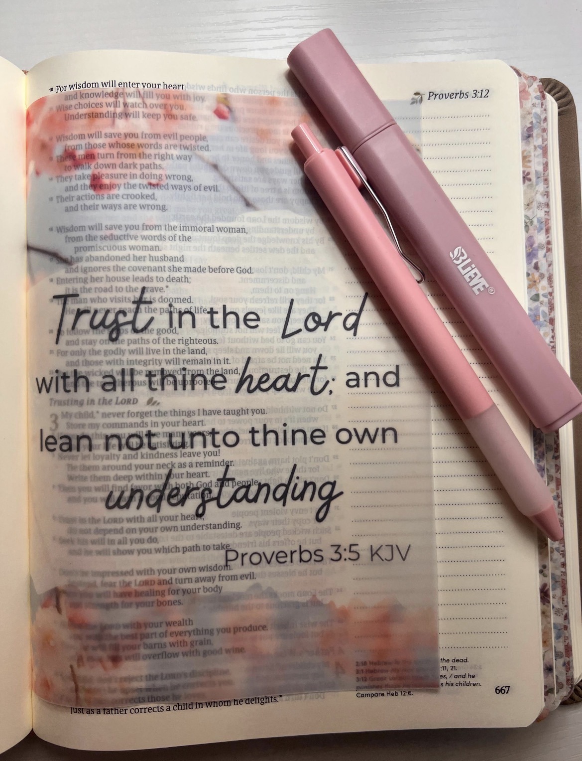 Proverbs 3:5 Bible Tip-In | Trust in the Lord | Bible Journaling Insert | 5x7, 6x8 - Image 8