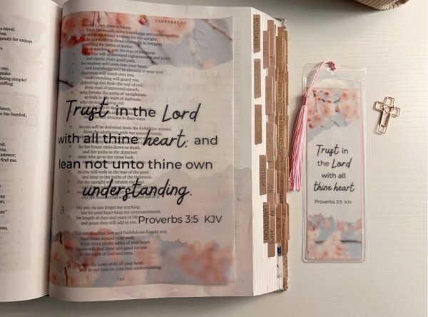 Proverbs 3:5 Bible Tip-In | Trust in the Lord | Bible Journaling Insert | 5x7, 6x8 - Image 7