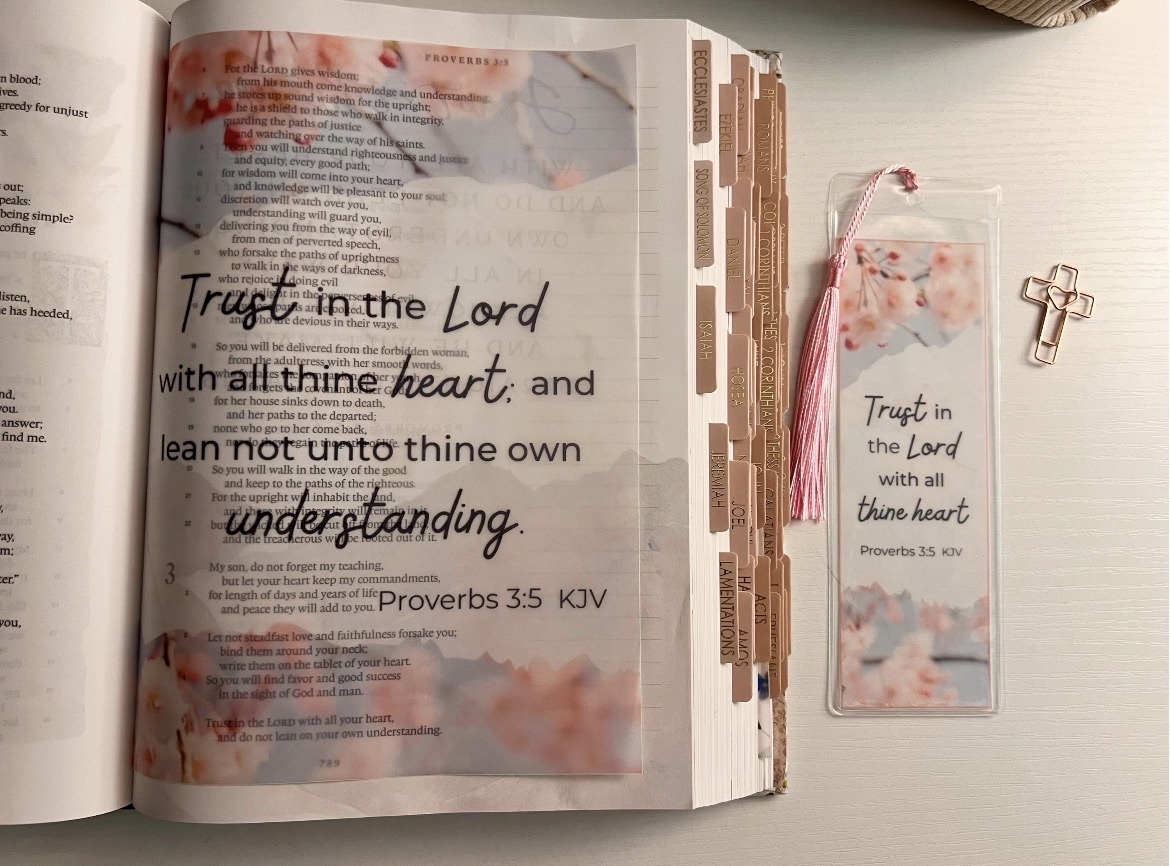 Proverbs 3:5 Bible Tip-In | Trust in the Lord | Bible Journaling Insert | 5x7, 6x8 - Image 7