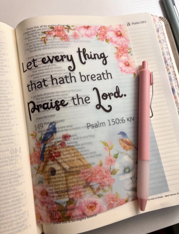 Psalm 150:6 Bible Tip-In | Praise the Lord | Floral Bible Journaling Insert | 5x7, 6x8