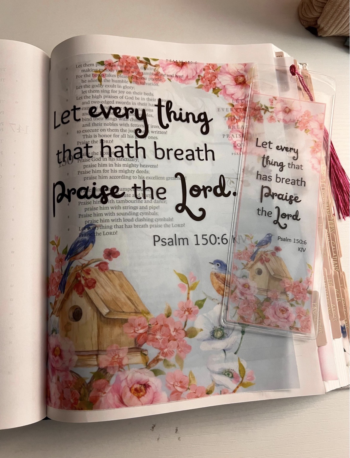 Psalm 150:6 Bible Tip-In | Praise the Lord | Floral Bible Journaling Insert | 5x7, 6x8 - Image 4