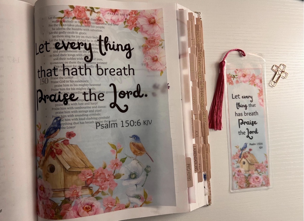 Psalm 150:6 Bible Tip-In | Praise the Lord | Floral Bible Journaling Insert | 5x7, 6x8 - Image 6