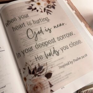 Psalm 34:18 Inspired Bible Tip-In | God Is Near | Bible Journaling Insert | 5x7, 6x8