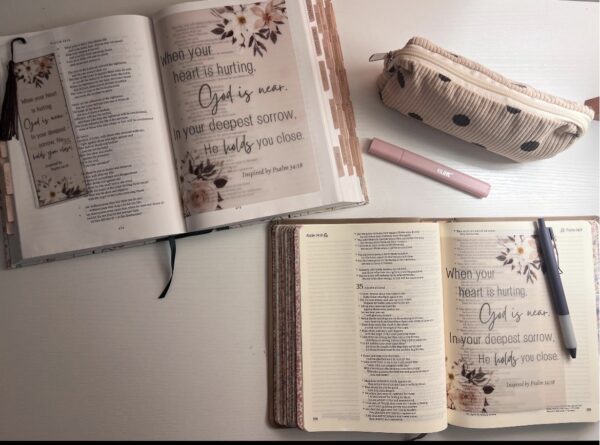 Psalm 34:18 Inspired Bible Tip-In | God Is Near | Bible Journaling Insert | 5x7, 6x8 - Image 5
