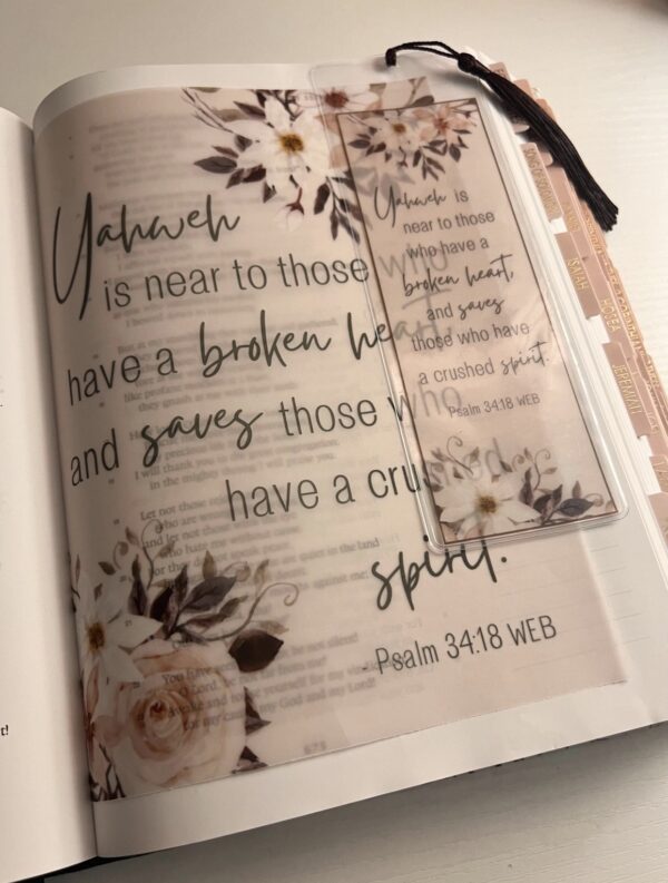 Psalm 34:18 Bible Tip-In | Near to the Brokenhearted | Bible Journaling Insert | 5x7, 6x8 - Image 6