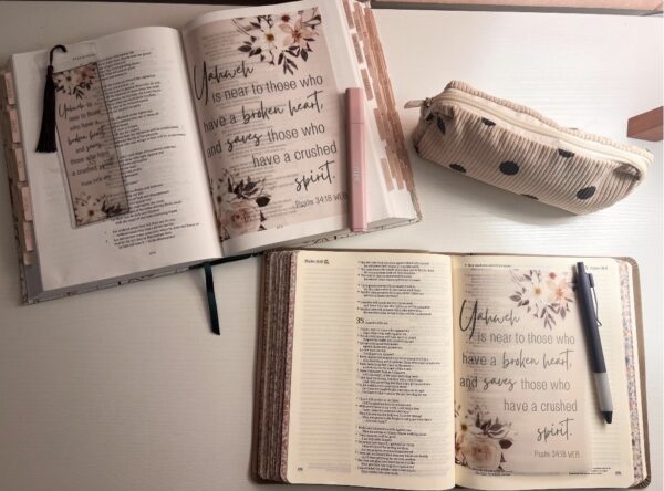 Psalm 34:18 Bible Tip-In | Near to the Brokenhearted | Bible Journaling Insert | 5x7, 6x8 - Image 5