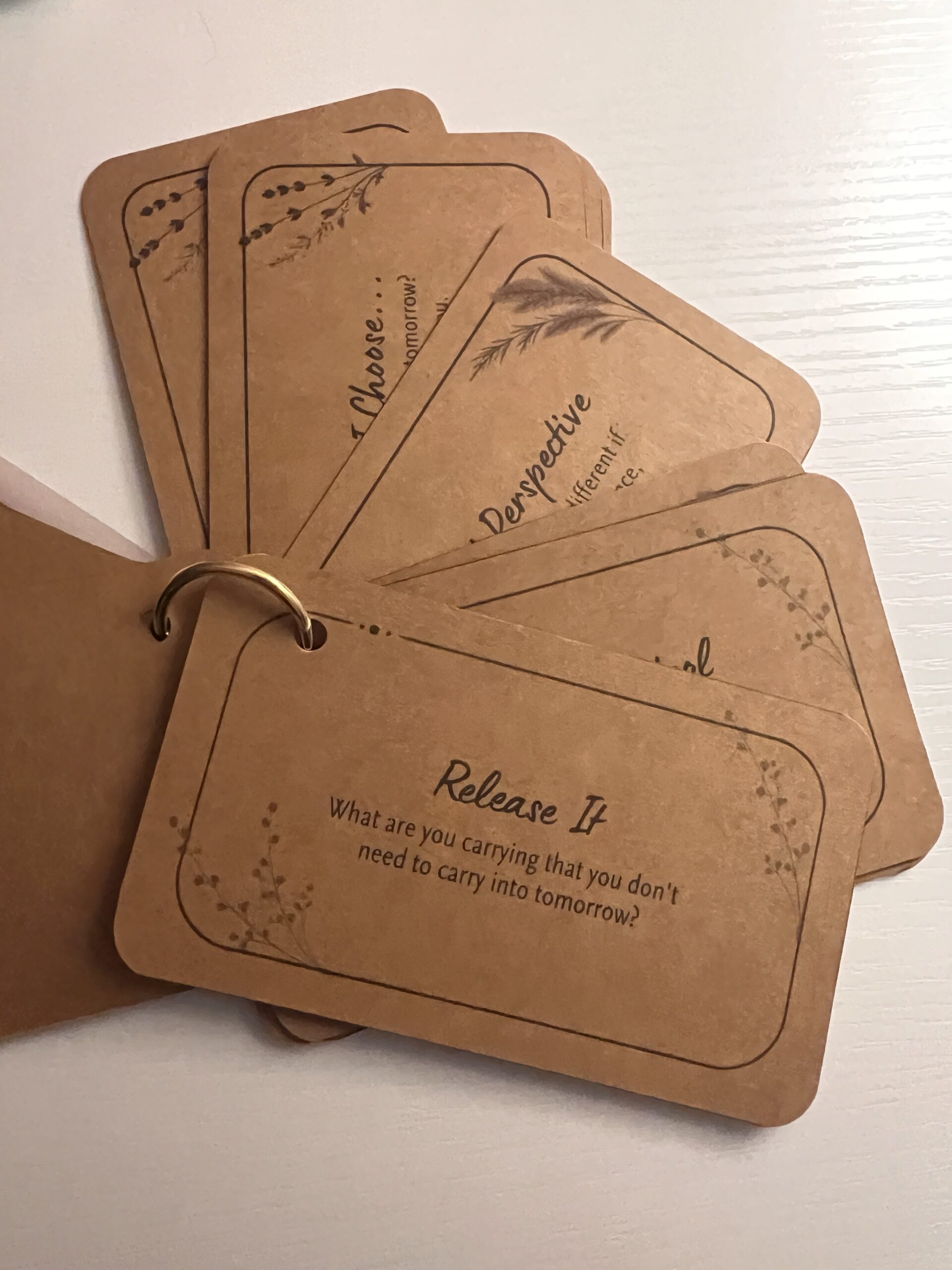 Pause & Reflect Journaling Prompt Cards | 20 Kraft Reflection Cards, Mindfulness Journal Gift - Image 5