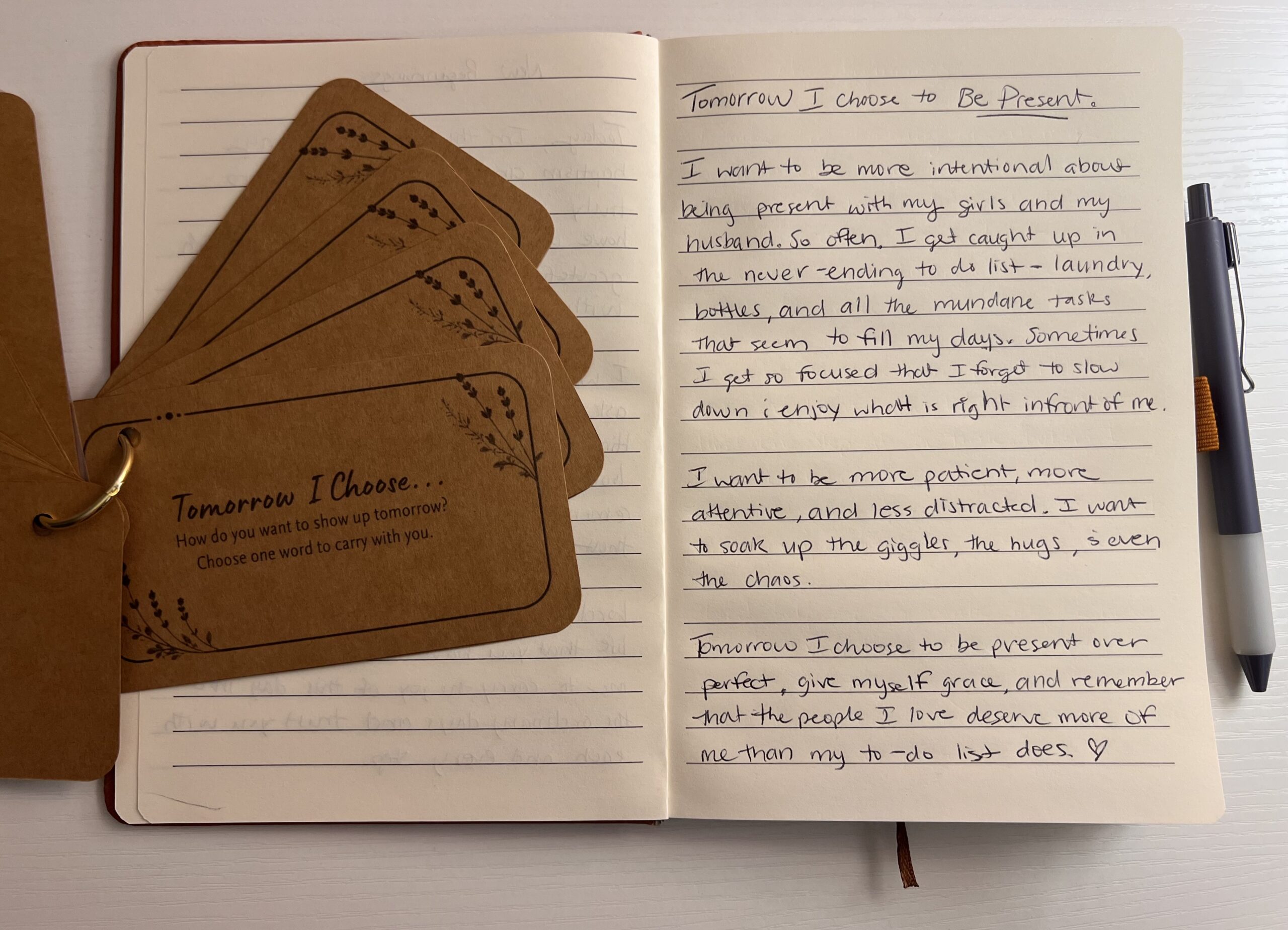 Pause & Reflect Journaling Prompt Cards | 20 Kraft Reflection Cards, Mindfulness Journal Gift - Image 8