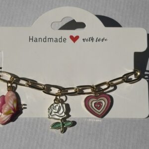 Pink Butterfly Charm Bracelet