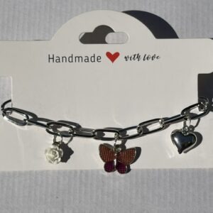 Silver Butterfly Charm Bracelet