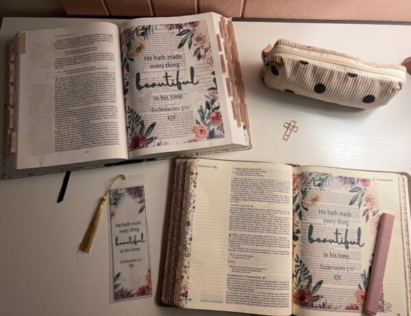 Ecclesiastes 3:11 Floral Bible Tip-In | Vellum Journaling Insert | 5x7, 6x8 - Image 3