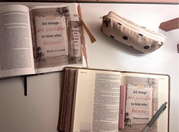 Mark 9:23 Bible Tip-In | All Things Are Possible Vellum | Journaling Insert | 5x7, 6x8 - Image 5