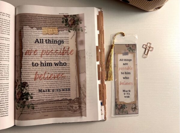 Mark 9:23 Bible Tip-In | All Things Are Possible Vellum | Journaling Insert | 5x7, 6x8 - Image 7