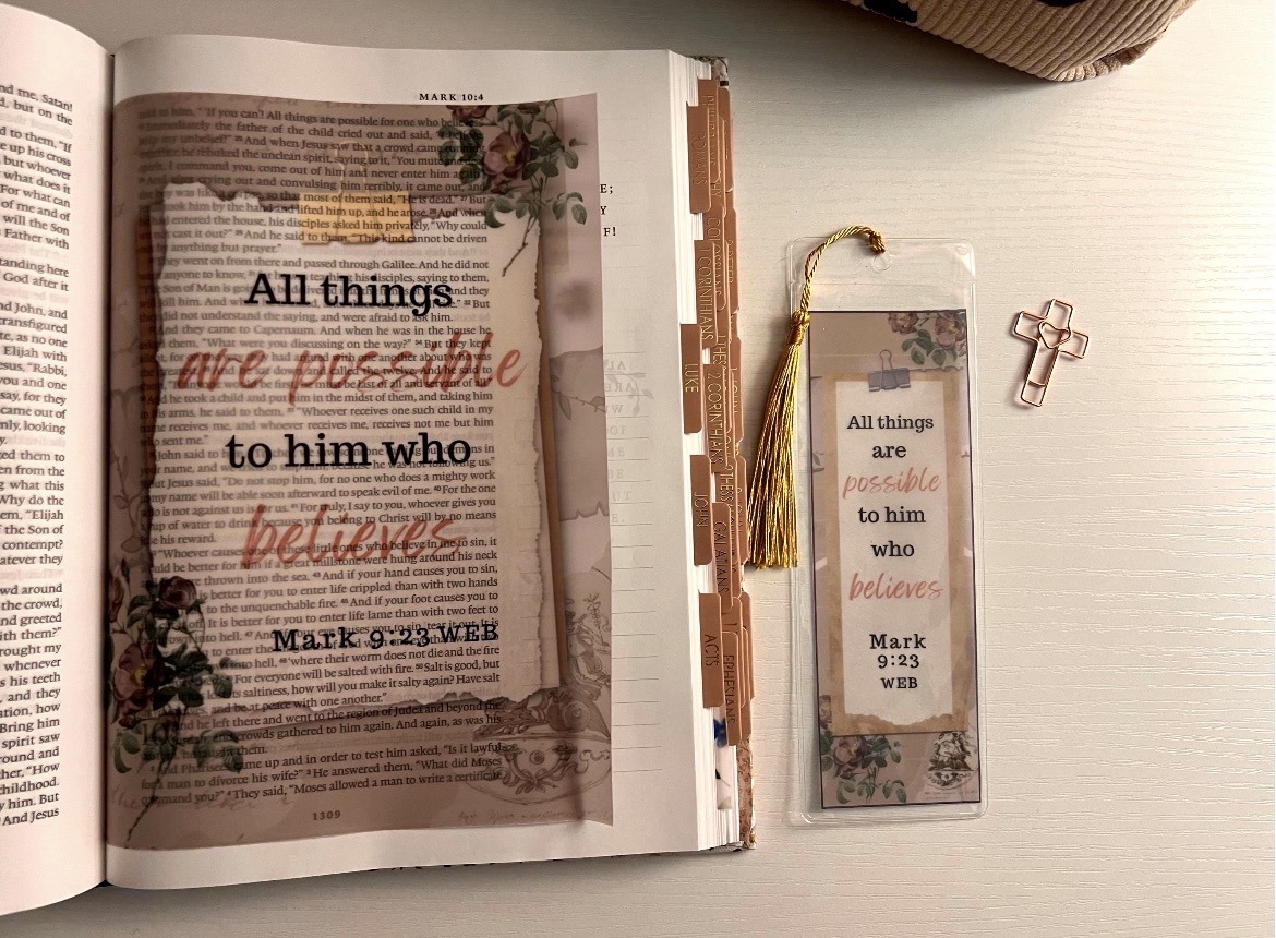 Mark 9:23 Bible Tip-In | All Things Are Possible Vellum | Journaling Insert | 5x7, 6x8 - Image 7