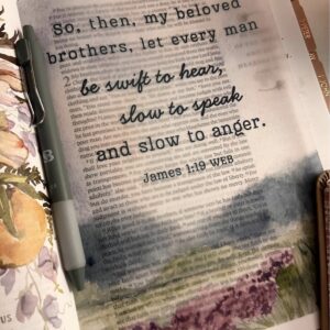 James 1:19 Bible Tip-In | Be Slow to Speak | Bible Journaling Insert | 5x7, 6x8