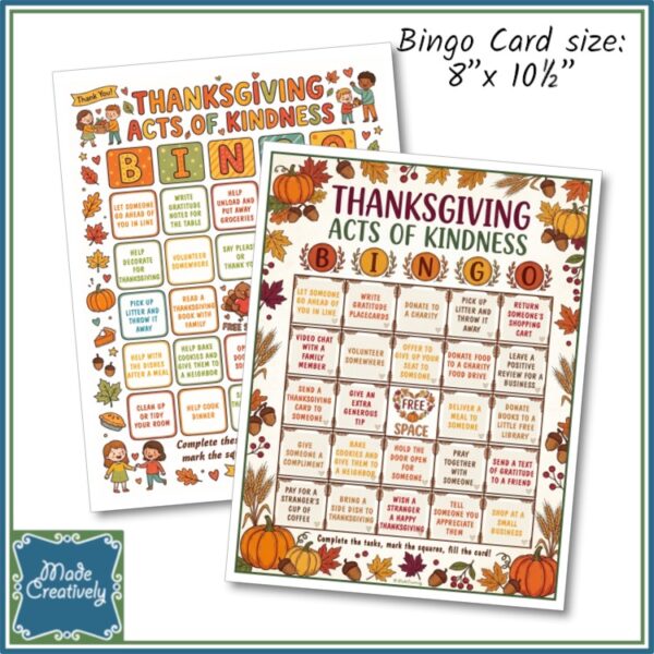 Acts of Kindness Bingo - Thanksgiving - Image 4