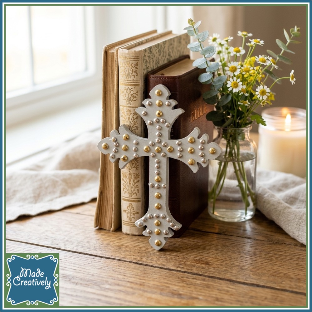 Wooden Cross with Rhinestones - Image 2