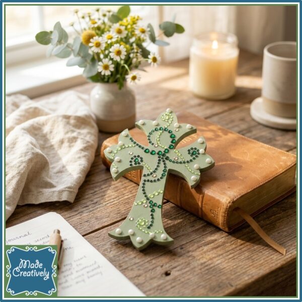 Wooden Cross with Rhinestones - Image 3