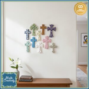 Wooden Cross with Rhinestones