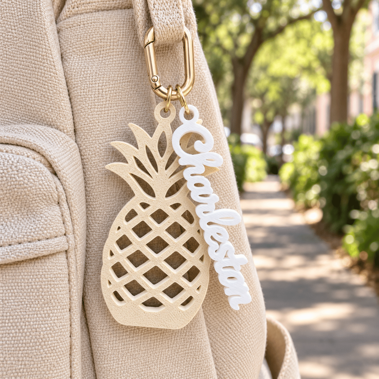 Charleston Pineapple Bag Charm - Image 4