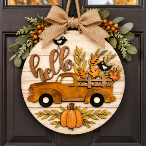Hello Fall Truck Door Hanger