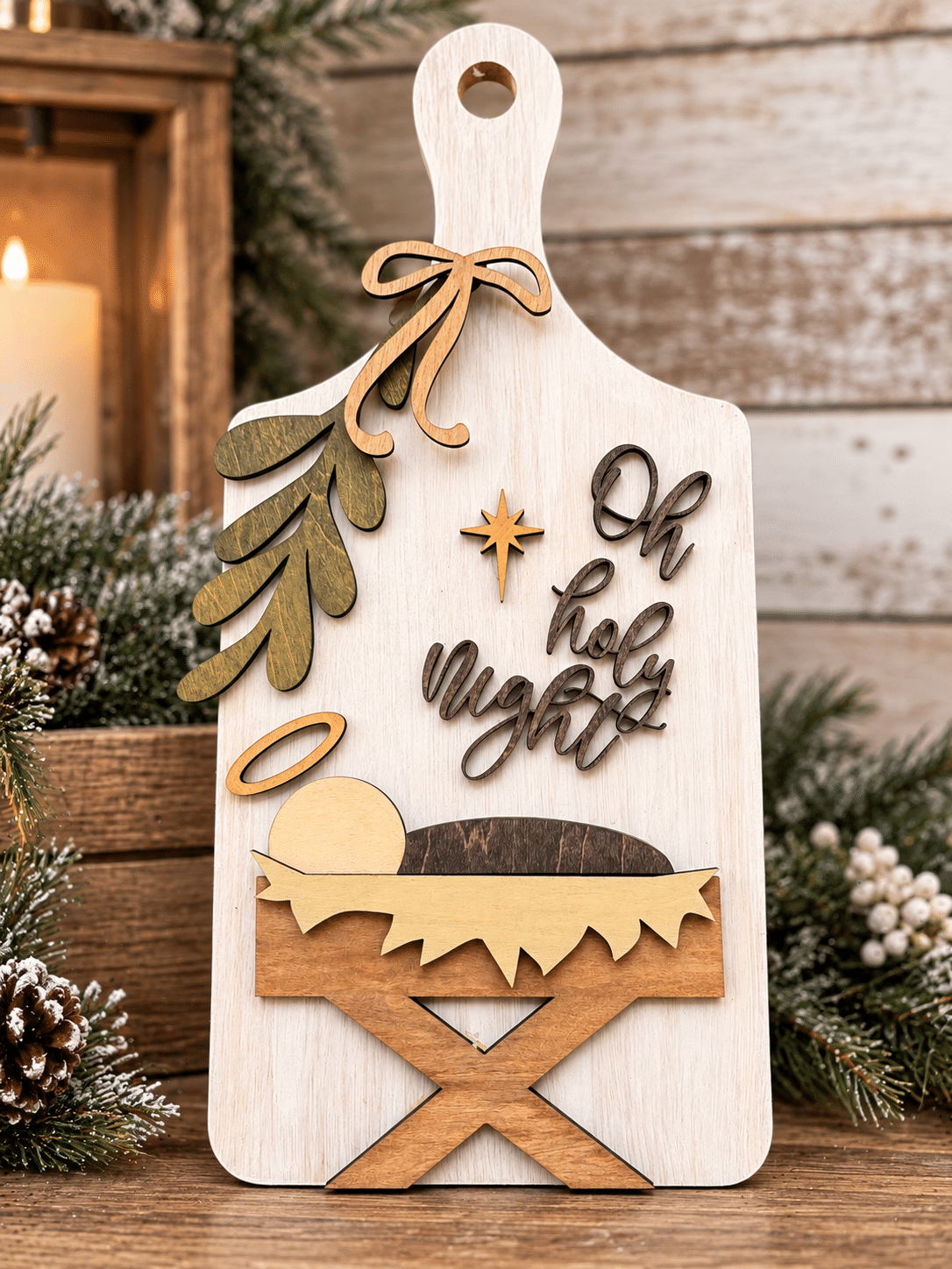 Oh Holy Night – Decorative Wooden Christmas Kitchen Board