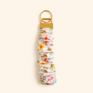 Boho Floral Scrunchie Keychain