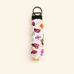 Pink Ladybugs Scrunchie Keychain