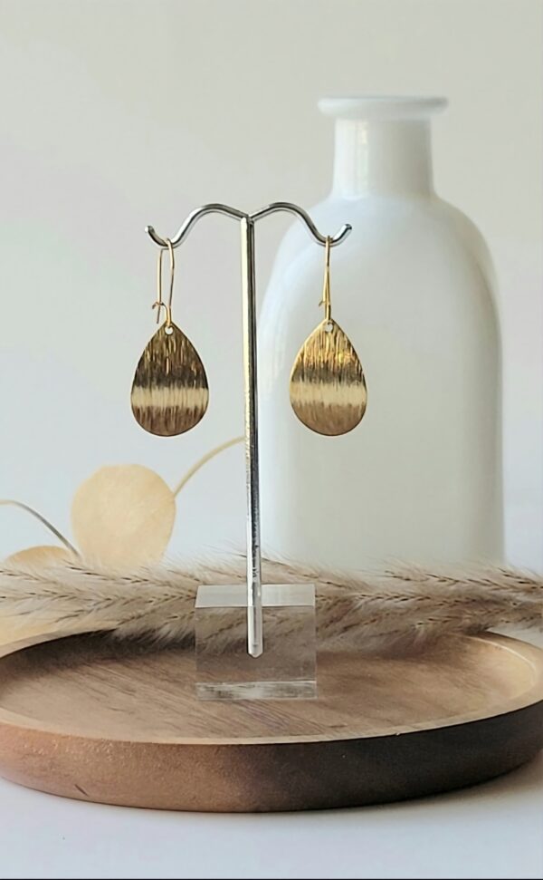 Gold Plated Teardrop Earrings - Image 2