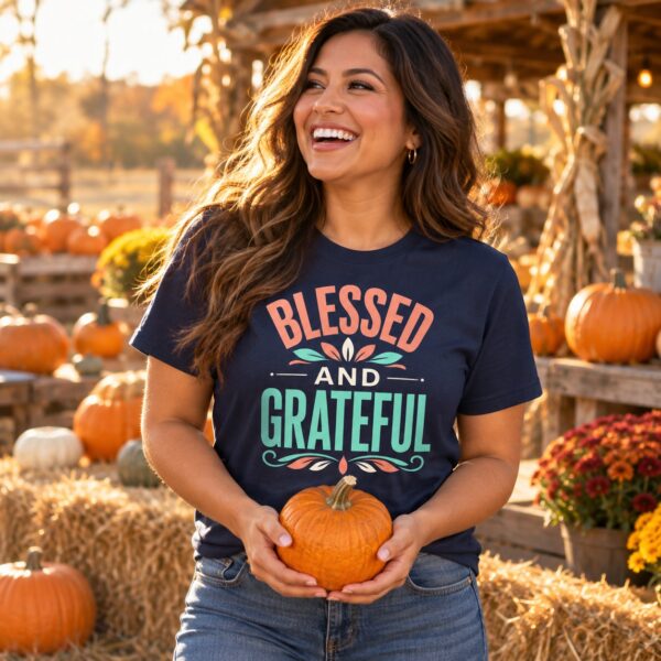 Blessed and Grateful Christian T-Shirt | 1 Thessalonians 5:18 Thankful Tee | Faith Shirt for Women & Men - Image 4