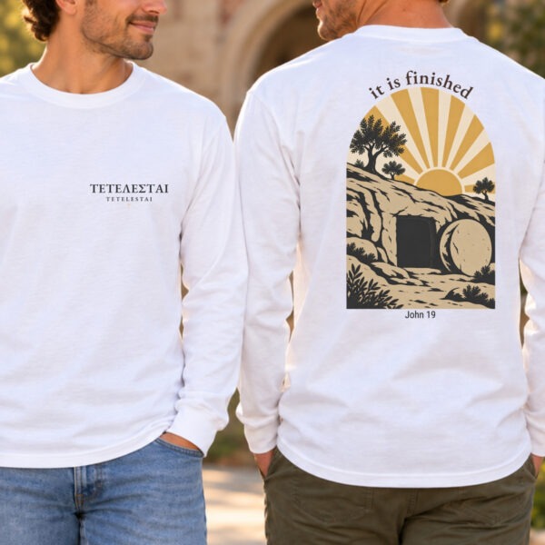 Tetelestai: "It is Finished" Long Sleeve Tee - Image 2