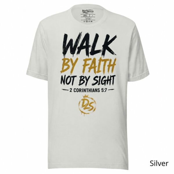 Walk By Faith Christian T-Shirt | 2 Corinthians 5:7 Faith Tee | Christian Men's & Women's Shirt - Image 5