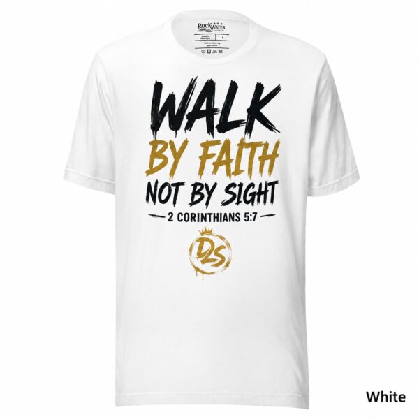 Walk By Faith Christian T-Shirt | 2 Corinthians 5:7 Faith Tee | Christian Men's & Women's Shirt - Image 6